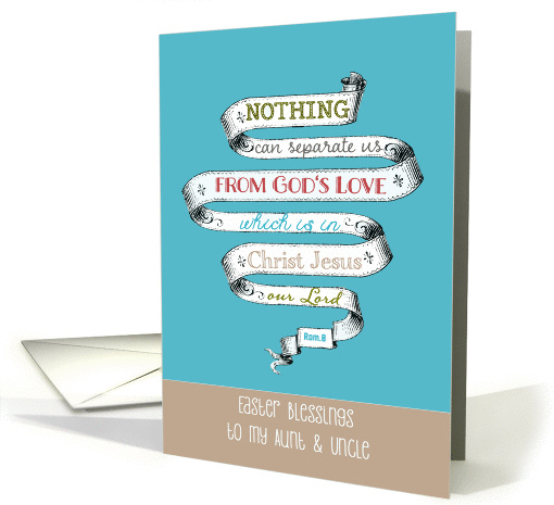 Easter blessings to my Aunt and Uncle, Scripture, retro banner card