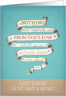 Easter Blessings to our Pastor and his Wife, Scripture, retro banner card