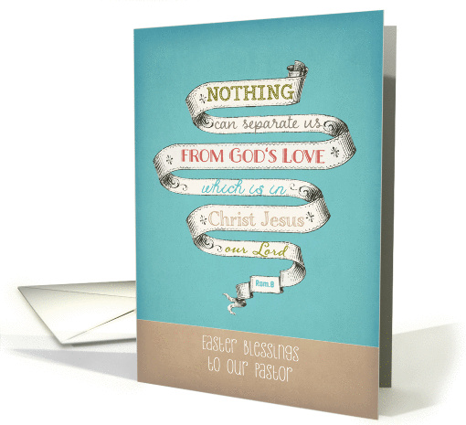 Easter Blessings to our Pastor, Scripture, retro banner card (1204630)