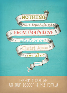 Easter Blessings to our Deacon and his Family, Scripture, retro banner