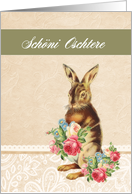 Happy Easter in Swiss German, Schni Oschtere, vintage bunny card