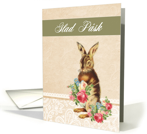 Happy Easter in Swedish, Glad Psk , vintage bunny card (1208906)