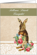 Happy Easter in Hungarian, vintage bunny card