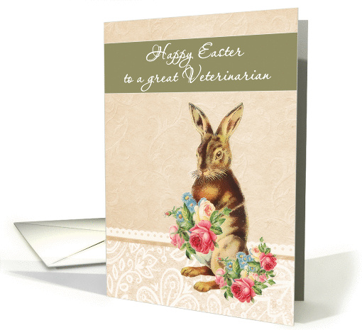 Happy Easter to a great Veterinarian, vintage bunny card (1217508)