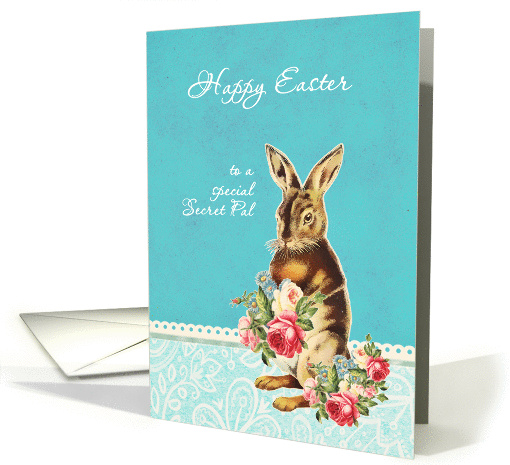 Happy Easter to my secret pal, vintage bunny card (1219002)