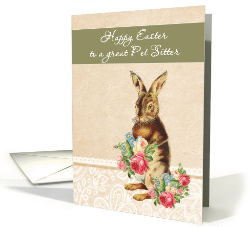 Happy Easter to my pet sitter, vintage bunny card (1219004)