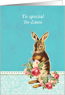 Happy Easter to my in-laws, vintage bunny card