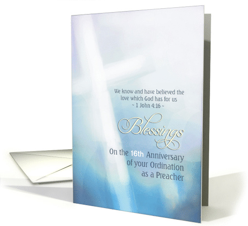 Customizable, Anniversary, Ordination preacher, cross card (1227996)