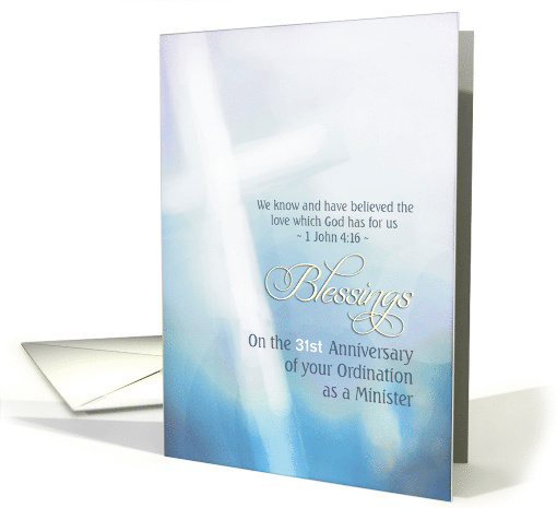 Customizable, Anniversary, Ordination Minister, cross card (1228058)