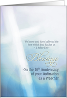 Blessings, 10th Anniversary, Ordination Preacher, cross card