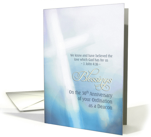 Blessings, 30th Anniversary, Ordination Deacon, cross card (1233124)