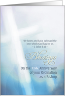 Customizable, Anniversary, Ordination Bishop, cross card