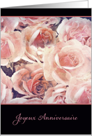Happy Birthday in French, Joyeux Anniversaire, roses card
