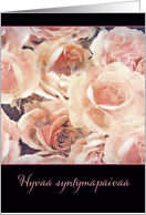 Happy Birthday in Finnish, Hyv syntympiv, roses card