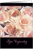 Happy Birthday in Dutch, Fijne Verjaardag, pink roses card