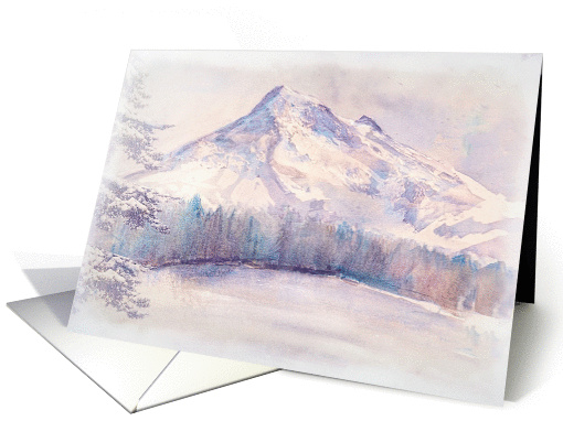 Mount Hood, Oregon, Blank note card, winter landscape card (1277840)