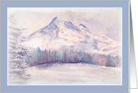 Mount Hood, Oregon, Blank note card, winter landscape card