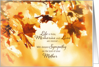 With deepest sympathy on the Loss of your Mother, autumn leaves card