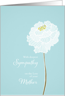 Loss of Mother, sympathy card, soft white flower card
