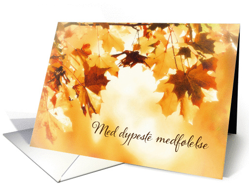 With deepest Sympathy in Danish, Card, Autumn leaves card (1285750)