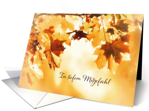 With deepest Sympathy in German, Card, Autumn leaves card (1285790)