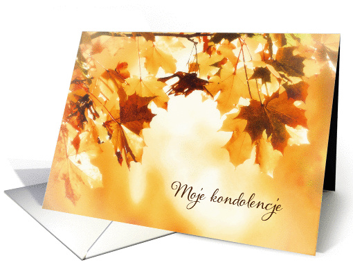 With deepest Sympathy in Polish, Autumn leaves card (1286890)