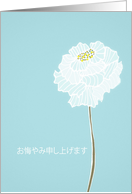 With deepest Sympathy in Japanese, delicate white flower card