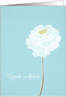 With deepest Sympathy in Danish, delicate white flower card