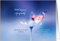 With deepest Sympathy, Loss of Military Fiancee, red, white & blue card