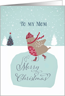 Merry Christmas to my Mom, skating robin card