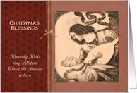Christmas Blessings, vintage Angel, Christian Christmas Card
