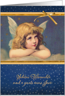 Merry Christmas in Swiss German, vintage angel card