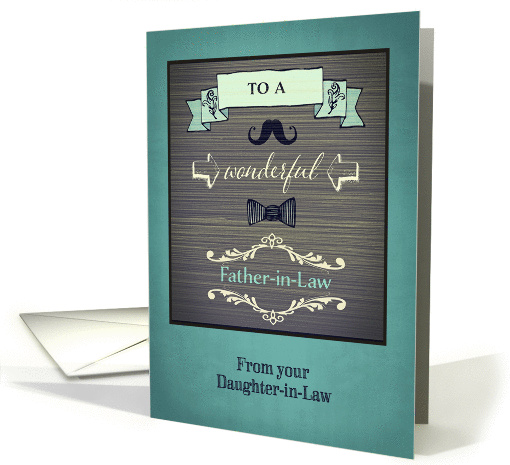 Happy Father-in-Law Day, from your Daughter-in-Law, retro card