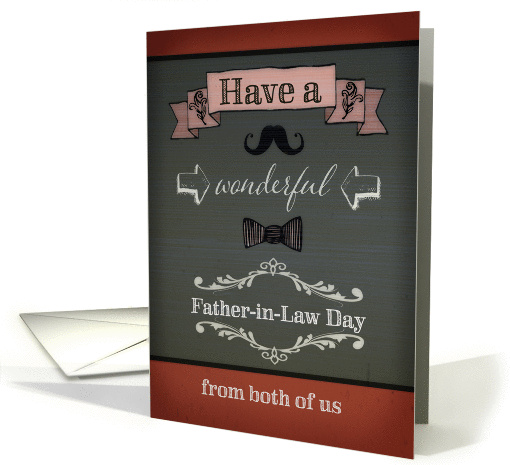 Happy Father-in-Law Day, from both of us, retro card (1307988)