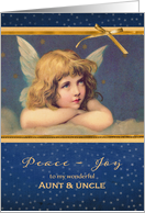 For aunt and uncle, Christmas card, vintage angel card