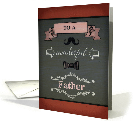 To my Dad, Happy Father's Day, retro, banner and ornaments card