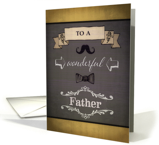 To my Dad, Happy Father's Day, retro, banner and ornaments card