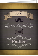 To my Dad, Happy Father’s Day, retro, banner and ornaments card