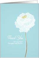Thank you for your kind Thoughts and Prayers, flower illustration card