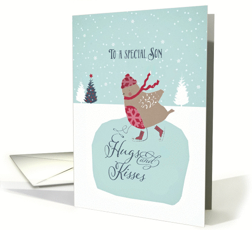 To my son, Christmas card, skating robin card (1312114)