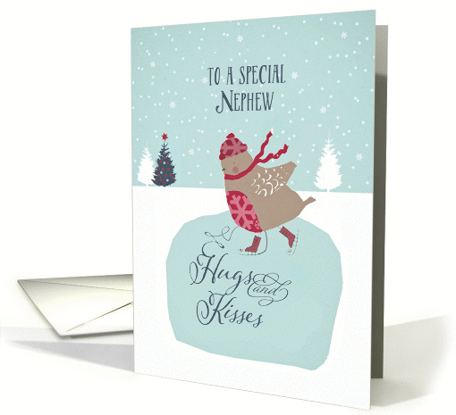 To a special nephew, Christmas card, skating robin card (1312144)