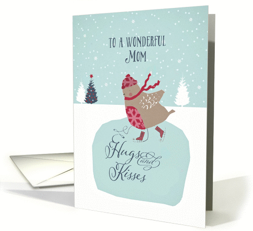 To a wonderful mom, Christmas card, skating robin card (1312154)