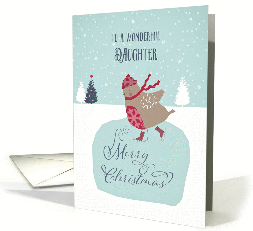 To my daughter, Christmas card, skating robin card (1312982)