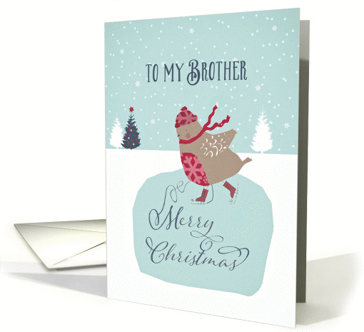 To my brother, Christmas card, skating robin card (1313440)