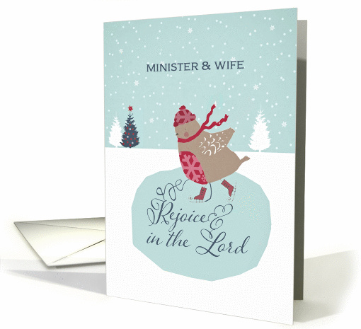 For minister and his wife, Rejoice in the Lord, Christmas card