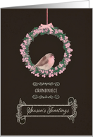 For Grandniece, Season’s Tweetings, robin and wreath card