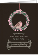 For Foster Parents, Season’s Tweetings, robin & wreath card