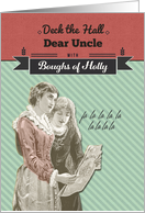 For Uncle, Deck the Hall, Vintage Christmas card