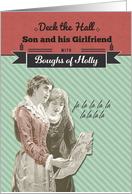 For Son and his Girlfriend, Deck the Hall, Vintage Christmas card