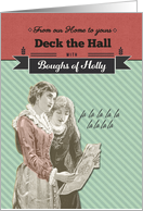 From our Home to Yours, Deck the Hall, Vintage Christmas card